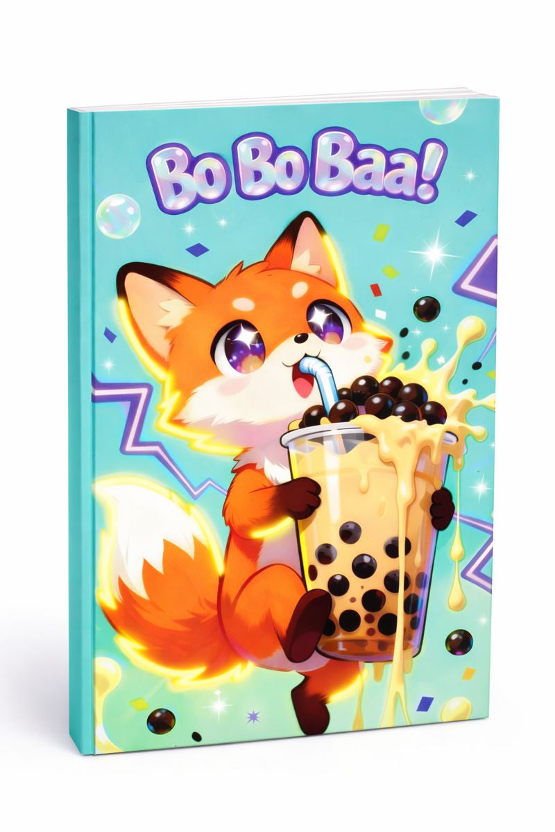 Bo Bo Baa! Fox and Bubble Tea Kawaii Notebook Journal