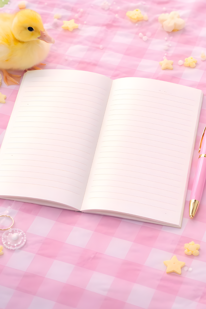 Kawaii Patti Duck Pastel Yellow Lined Notebook Journal