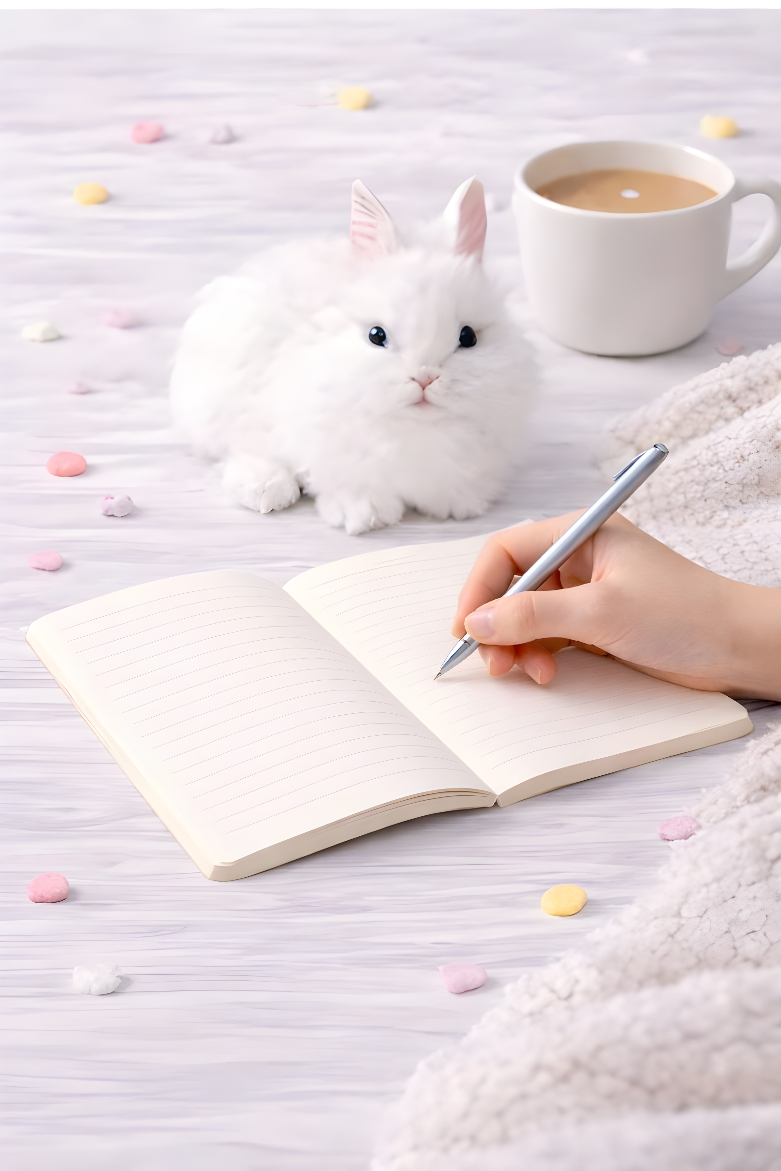 Hoppy Day Kawaii Orange Bunny Notebook Journal